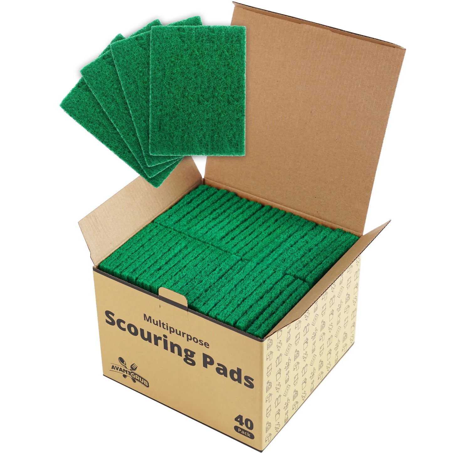 Avant Grub Green Recycled Scour Pads, Eco-Friendly Kitchen Cleaning