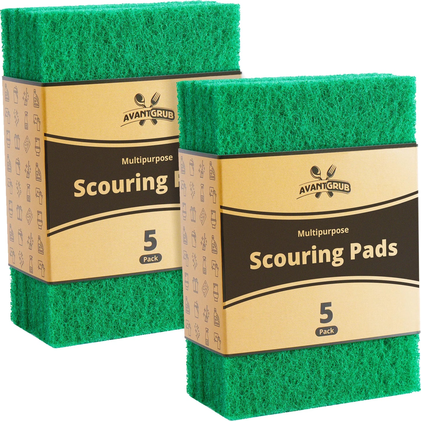 Avant Grub Green Recycled Scour Pads, Eco-Friendly Kitchen Cleaning