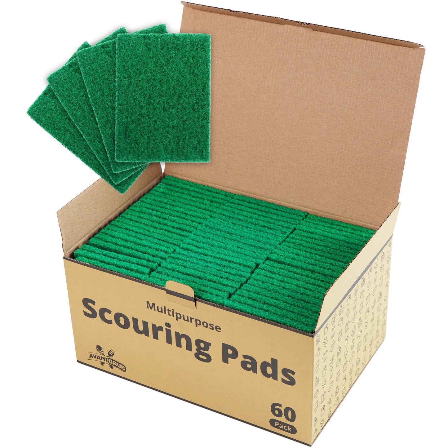 Avant Grub Green Recycled Scour Pads, Eco-Friendly Kitchen Cleaning