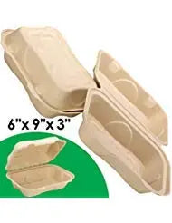 Brown Kraft Takeout Food Containers With Clamshell Hinged Lid - 6"x9"x3" - 25 Pack Avant Grub