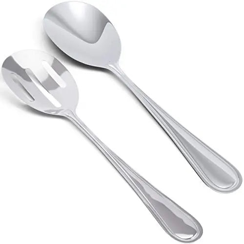 9-Inches Silver Stainless Steel Slotted Serving Spoon Avant Grub