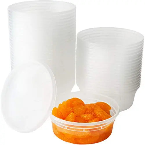 Clear Deli Containers With Lids - 8 Oz, 12 Oz, 16 Oz, 24 Oz, 32 Oz - 60 (12 Ea.) Pack Avant Grub
