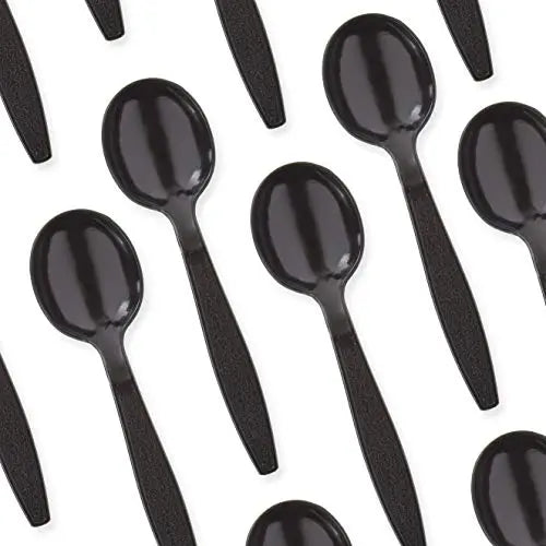 5-Inch Black Plastic Soup Spoon Avant Grub