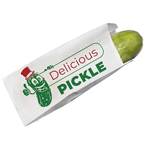 White W/ Red & Green Dill Pickle Bags - 6" - 50 Pack Avant Grub