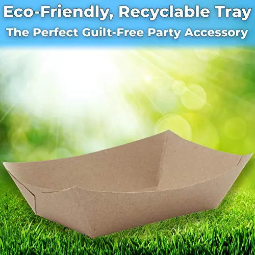 Natural Brown 3 Lb Kraft Paper Food Boats - Large - 50 Pack Avant Grub