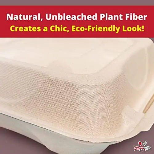 Brown Kraft Takeout Food Containers With Clamshell Hinged Lid - 9"x9"x3" - 25 Pack Avant Grub