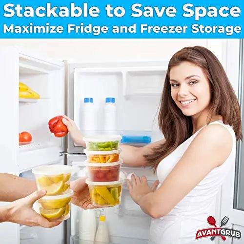 Clear Deli Containers With Lids - 8 Oz, 12 Oz, 16 Oz, 24 Oz, 32 Oz - 60 (12 Ea.) Pack Avant Grub