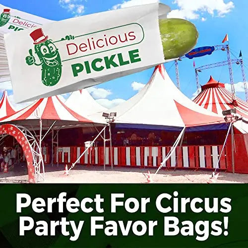 White W/ Red & Green Dill Pickle Bags - 6" - 50 Pack Avant Grub