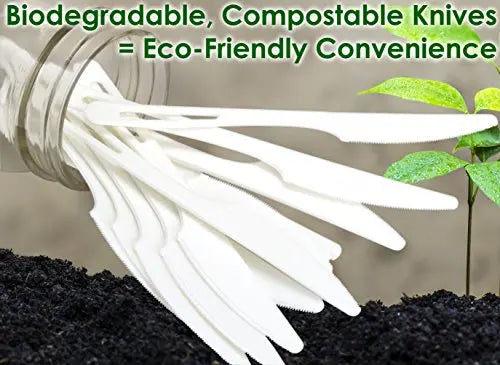 White Biodegradable Knives - 25 Pack Avant Grub