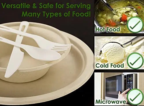 Brown Kraft Biodegradable Plates - 9" - 25 Pack-Avant Grub