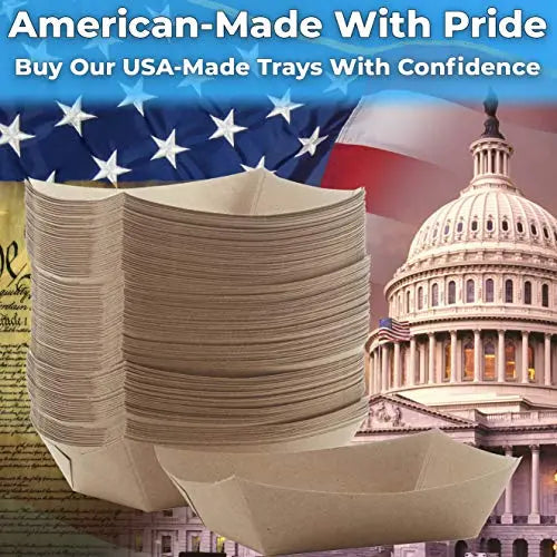 Natural Brown 3 Lb Kraft Paper Food Boats - Large - 50 Pack Avant Grub