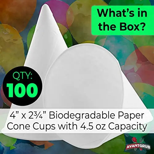 4.5oz White Paper Snow Cone Cups Avant Grub