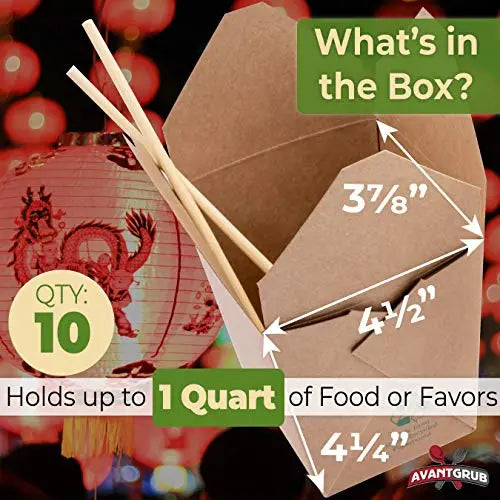 32oz Brown Chinese Takeout Boxes Avant Grub