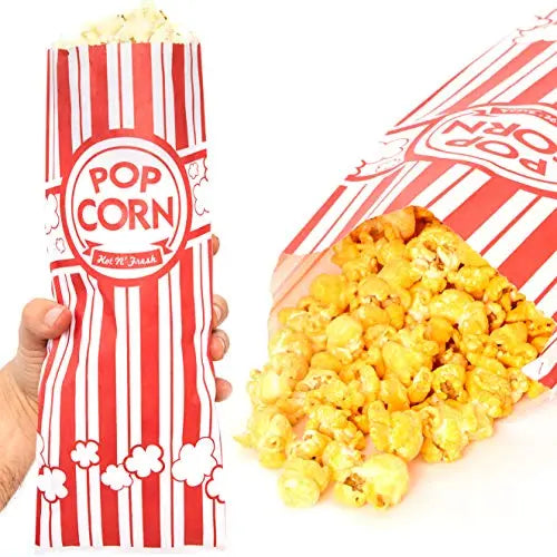 Red & White, Coated For Leak/Tear Resistance Popcorn Bags - 2oz - 25 Bags Avant Grub