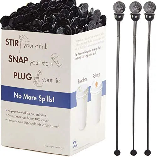 7.5" Black Coffee Stirrer Plugs Avant Grub