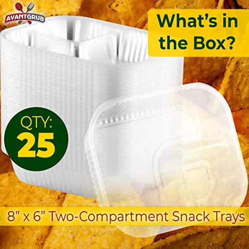 Clear Large Nacho Trays - 6"x8" - 25 Trays Avant Grub