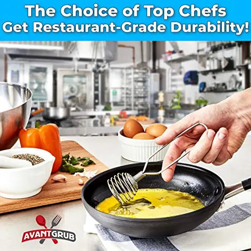 Stainless Steel French Coil Whisk - 8 Inch - 1 Pack Avant Grub