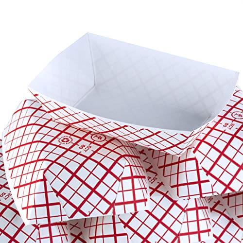 Red & White Paper Food Tray - 0.5lb - 200 Pack-Avant Grub