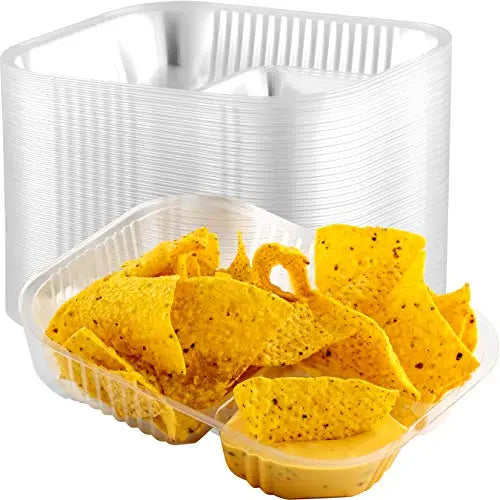 Clear Large Nacho Trays - 6"x8" - 25 Trays Avant Grub