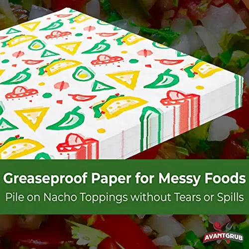 Mexican Print Deli Wrap Paper - 12" - 50 Pack Avant Grub