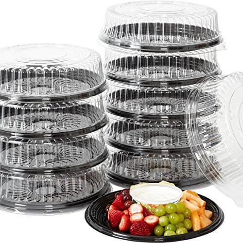 Black Catering Trays With Lids - 12" - 10 Pack-Avant Grub