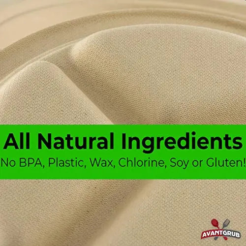 Brown Kraft Biodegradable Compartment Plates - 9" - 25 Pack-Avant Grub