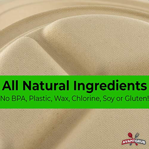 Brown Kraft Biodegradable Compartment Plates - 10" - 25 Pack-Avant Grub