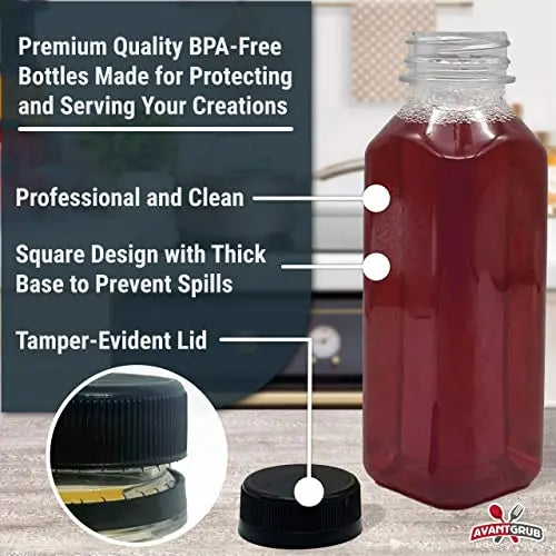 500 Ml Empty Bottles W/ Black Lid - 10 Pack-Avant Grub