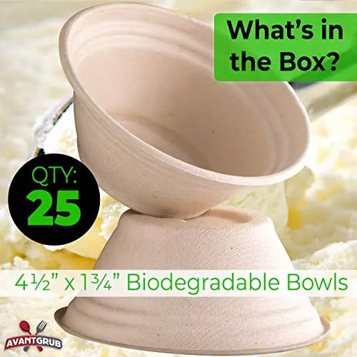 Brown Kraft Biodegradable Bowl - 8oz - 25 Pack-Avant Grub