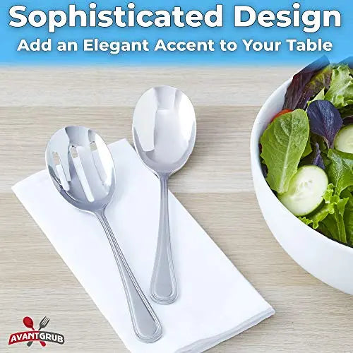 9-Inches Silver Stainless Steel Slotted Serving Spoon Avant Grub