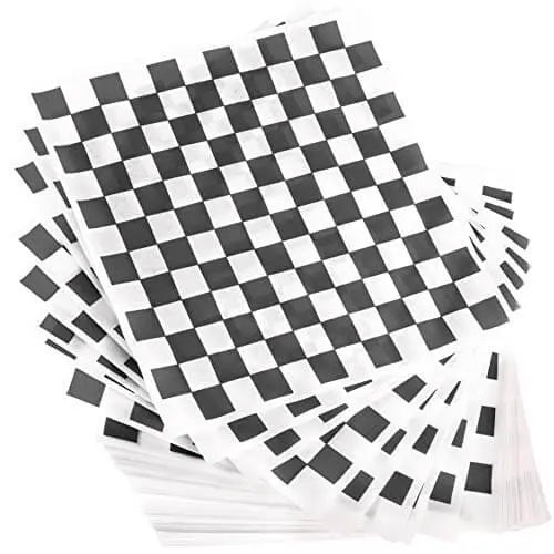 15"x15" Red & White Checkered Deli Wrap Paper-Avant Grub