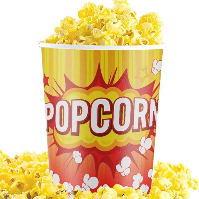 Yellow, White & Red Popcorn Cup - 32oz - 50 Cups Avant Grub