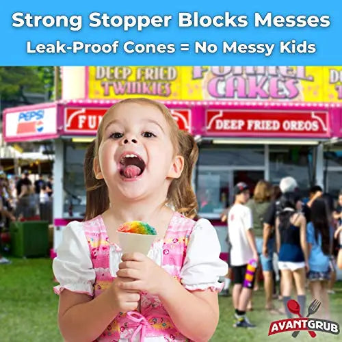 White Paper Cone Cups - Large - 100 Cone Cups Avant Grub