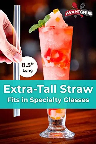 Assorted W/ Pointy End Extra Wide Boba Striped Straws - 8.5" - 100 Pack Avant Grub