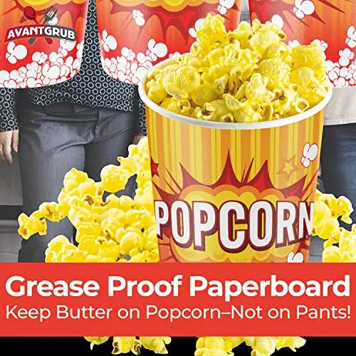 Yellow, White & Red Popcorn Cup - 32oz - 50 Cups Avant Grub