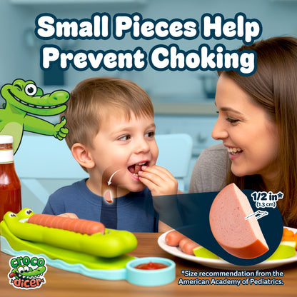 24-Cut Hot Dog Cutter | The CrocoDicer | Safe & Fast Meal Prep for Kids Easy to Clean