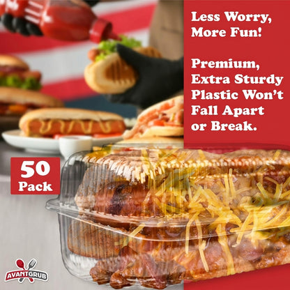 Clear 12 Oz Plastic Hot Dog Trays - Interlocking Design, Sturdy Construction