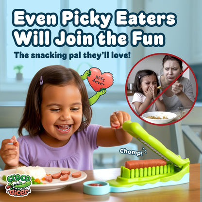 24-Cut Hot Dog Cutter | The CrocoDicer | Safe & Fast Meal Prep for Kids Easy to Clean