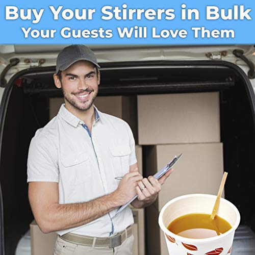 1000 Pack - Avant Grub - Wood Drink Stirrers - Natural - 5.5 Inch