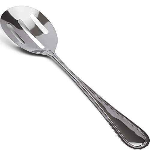 Silver Stainless Steel Slotted Serving Spoon - 9-Inches - 1 Pack