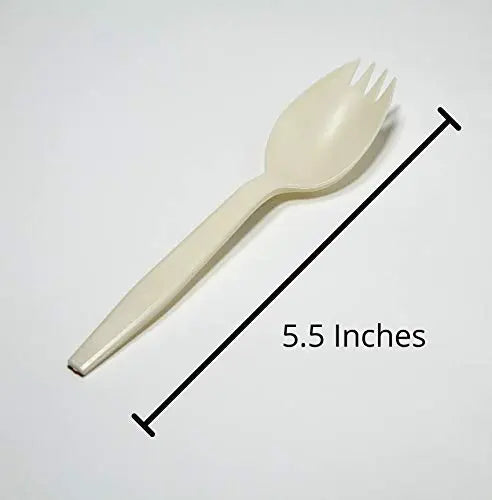 Medium Ivory White 5.5" Plant-Based Sporks