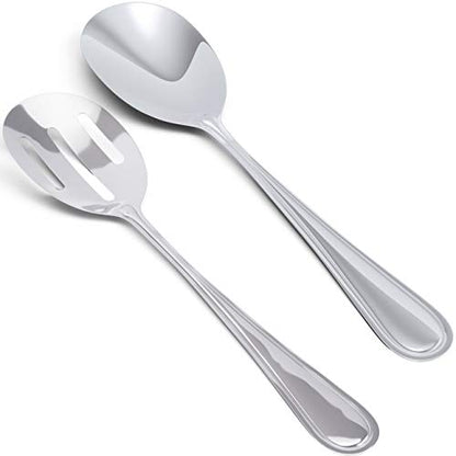 9-Inches Silver Stainless Steel Slotted Serving Spoon