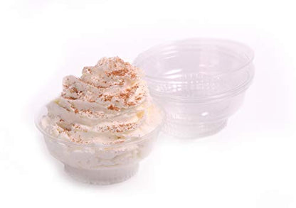5 Oz/3" Clear/White Dessert Cups With Taster Spoons