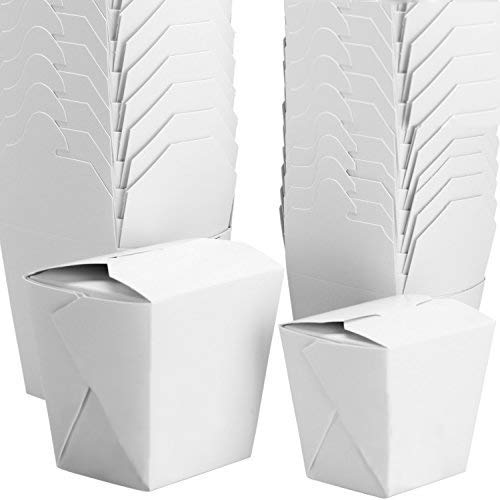 White Chinese Takeout Boxes - 8oz, 16oz - 100 Pack
