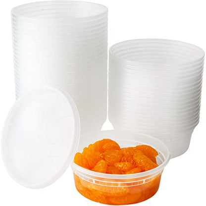 16oz Meal Prep 6 Round Food Containers with Lids, Microwavable Plastic 10  Pack 