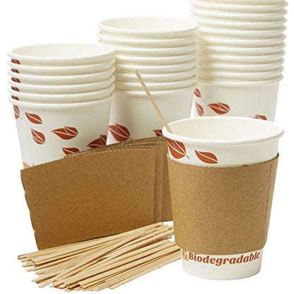 12 Oz White/Multi Eco Friendly Coffee Cup Sets