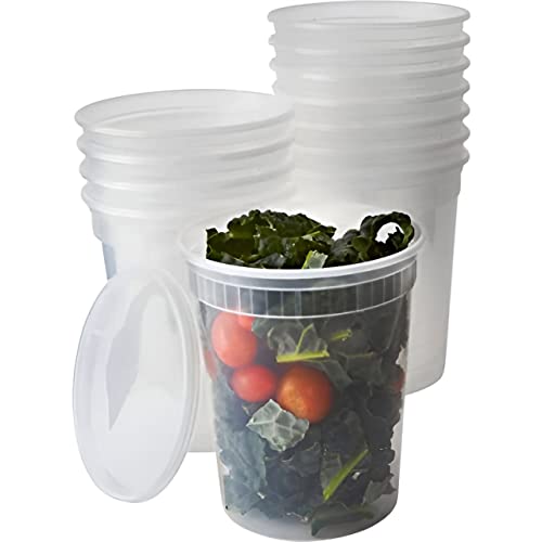 Pantry Value 32 Oz Deli Containers with Lids Food Prep Containers, 24-Pack  