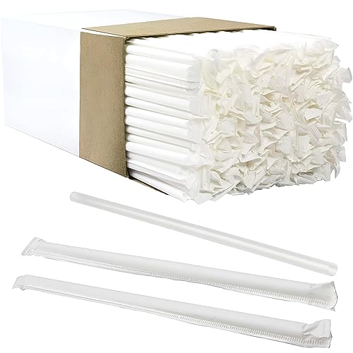 White Box Of 300 Premium Straws - 10.25"x 0.3" - 1 Box Pack