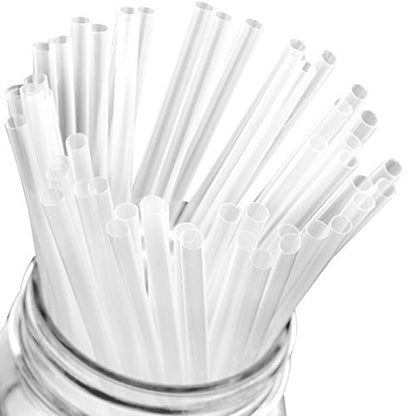 Clear/Opaque Cocktail Straws - 7.75" - 100 Pack