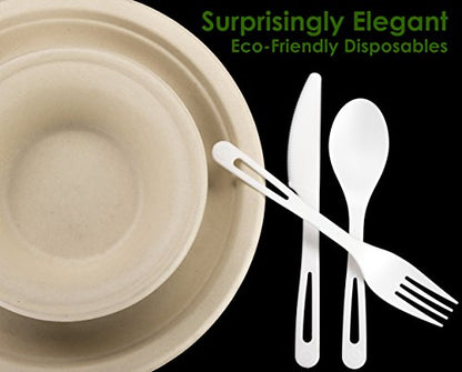 White Biodegradable Forks - 25 Pack